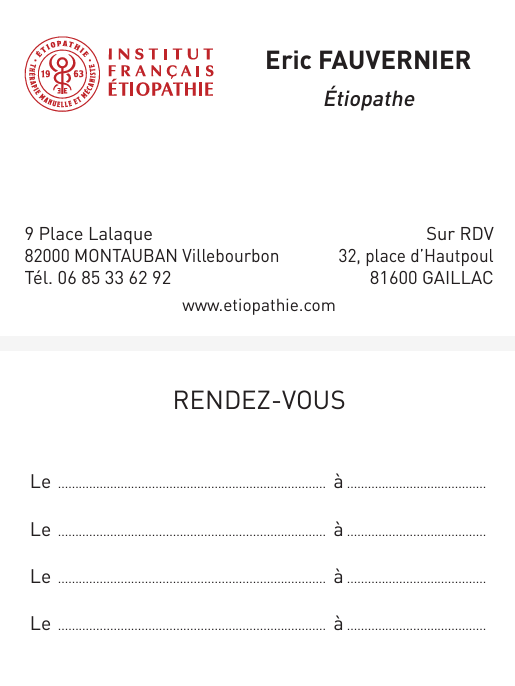 Plaque professionnelle étiopathe