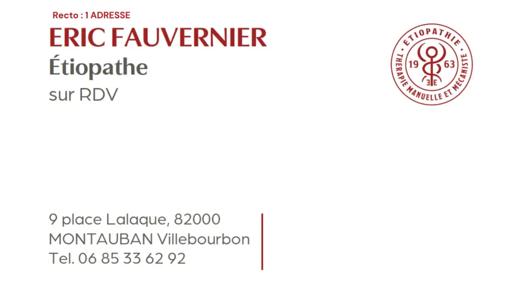 Cartes de visite - 1 adresse de cabinet