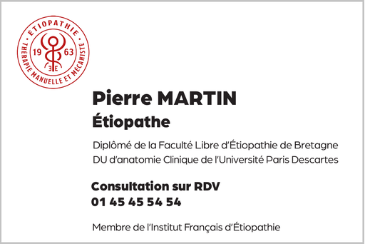 Plaque professionnelle étiopathe