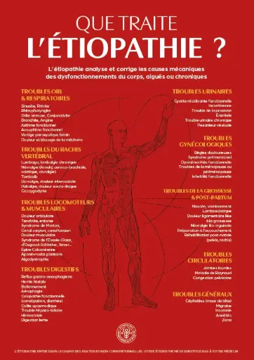 Affiche Que traite l'étiopathie ? (50 x 70 cm JAUNE) - Edition 2026